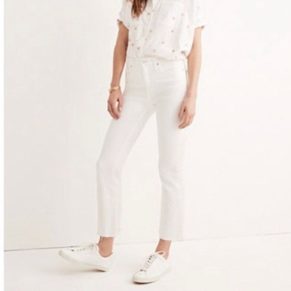 Madewell Demi Boot Jeans White